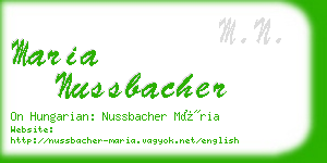 maria nussbacher business card